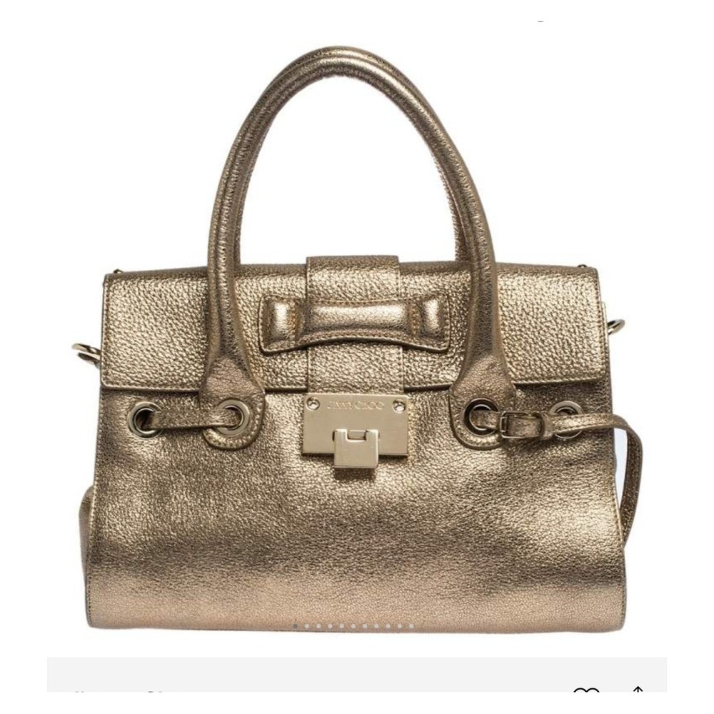 Jimmy Choo Rosalie Satchel Women Medium Champagne Gold Good Metallic Leather